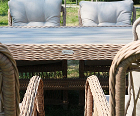 Обеденный комплект Isabella Royal Family из искусственного ротанга, цвет бежевый