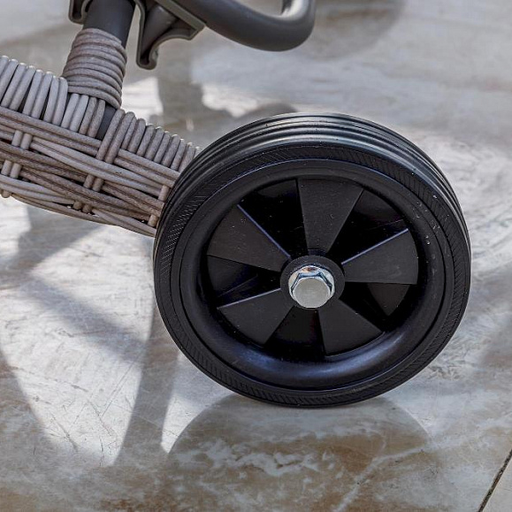 Шезлонг Agata Royal Family из искусственного ротанга с матрасом, цвет бежевый фото 8