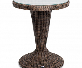 Леванте стол круглый из искусственного ротанга, цвет коричневый