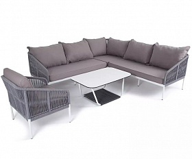 Лаунж-зона модульная Канны 4SIS из роупа (веревки), цвет серый