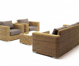 Лаунж-зона Боно 4SIS из искусственного ротанга, цвет соломенный