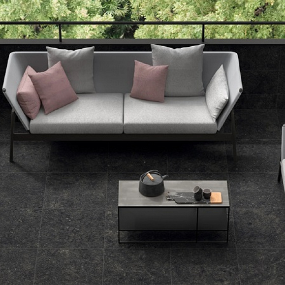 Керамогранит Italon Рум Блэк Стоун Структурированный 60x60 см фото 2