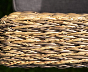 Лаунж-зона Капучино Сингл 4SIS из искусственного ротанга (гиацинт), цвет соломенный