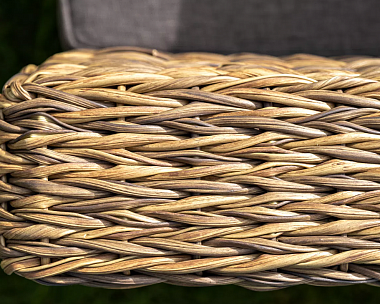 Лаунж-зона Капучино Сингл 4SIS из искусственного ротанга (гиацинт), цвет соломенный