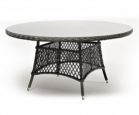 Эспрессо плетеный круглый стол, диаметр 150 см, цвет графит