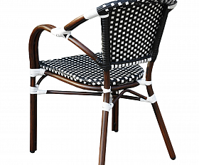 Кабри плетеный стул из искусственного ротанга, цвет черно-белый