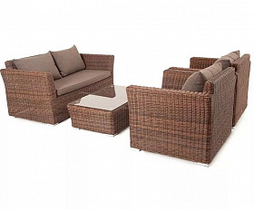 Лаунж-зона Капучино Сингл 4SIS из искусственного ротанга, цвет коричневый