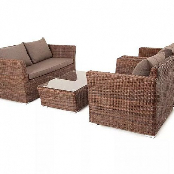 Лаунж-зона Капучино Сингл 4SIS из искусственного ротанга, цвет коричневый фото 1