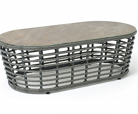 Валенсия журнальный столик из искусственного ротанга, цвет серый
