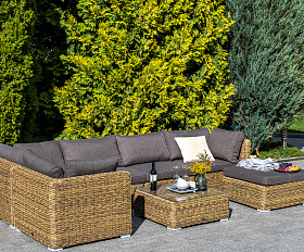 Лунго журнальный столик плетеный (гиацинт), цвет соломенный