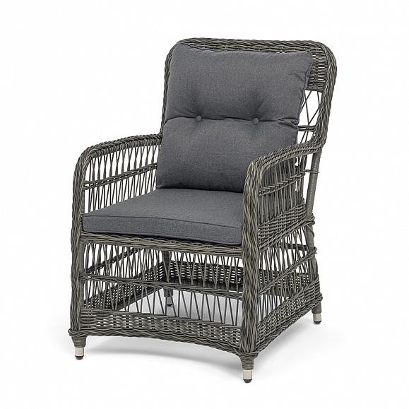 Цесена кресло плетеное из искусственного ротанга, цвет графит фото 1