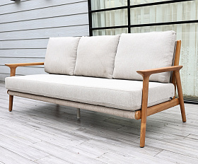 Копенгаген лаунж-зона 5-местная плетеная из роупа, каркас тик, цвет бежевый