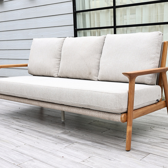 Копенгаген лаунж-зона 5-местная плетеная из роупа, каркас тик, цвет бежевый фото 3