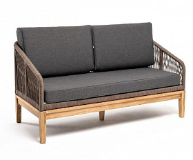 Диван двухместный Канны 4SIS из роупа (веревки), каркас дуб, цвет коричневый