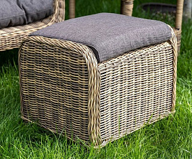 Плетеный пуф Толедо 4SIS из искусственного ротанга, цвет соломенный