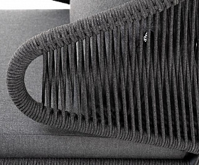 Лаунж-зона Милан 5-местная плетеная из роупа (веревки), каркас алюминиевый серый, роуп темно-серый