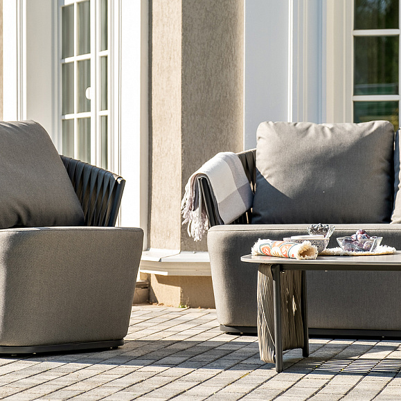 Флоренция лаунж-зона из искусственного ротанга, цвет графит фото 5