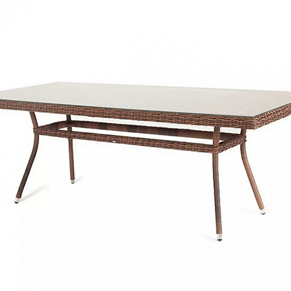 Плетеный стол Латте 4SIS из искусственного ротанга, цвет коричневый фото 1