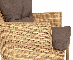 Плетеное кресло Алиса 4SIS из искусственного ротанга, цвет соломенный