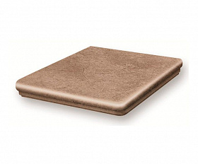 Клинкерная угловая ступень флорентинер Stroeher Keraplatte Aera T 712 marone, 345х345х12 мм