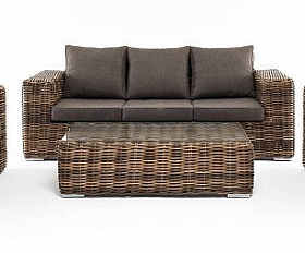 Лаунж-Зона Палермо 4SIS из искусственного ротанга, цвет соломенный