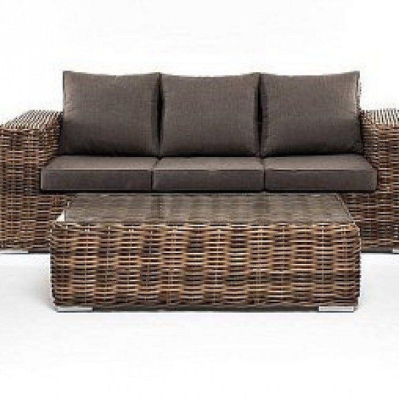 Лаунж-Зона Палермо 4SIS из искусственного ротанга, цвет соломенный фото 2