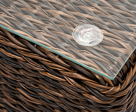 Лунго журнальный столик плетеный (гиацинт), цвет коричневый