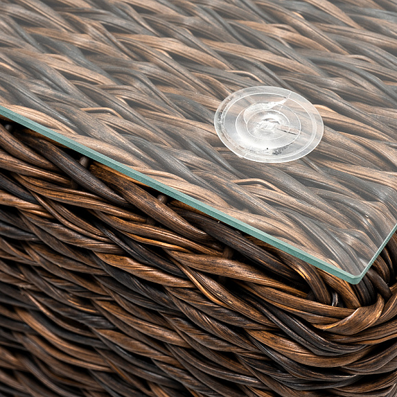 Лунго журнальный столик плетеный (гиацинт), цвет коричневый фото 4