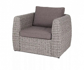 Кресло Кальяри 4SIS из искусственного ротанга (гиацинт), цвет серый