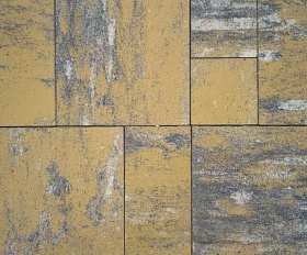 Тротуарная плитка Лидер 40 Новый Город Color Mix 80 мм Желтый Агат