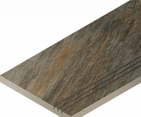 Керамогранитная ступень Italon Манетик X2 Дарк Бортик 30X60 Грип Пр