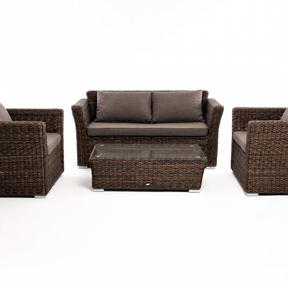 Лаунж-зона Капучино Сингл 4SIS из искусственного ротанга (гиацинт), цвет коричневый фото 1