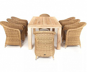 Обеденная группа Арбаро С 4SIS из искусственного ротанга, цвет соломенный