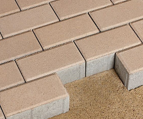 Брусчатка 342 механический завод Прямоугольник (кирпичик) 200х100х60 мм Бежевый