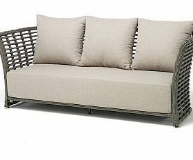 Диван Валенсия 4SIS из искусственного ротанга трехместный, цвет серый