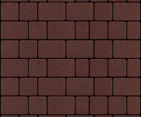 Тротуарная плитка Старый город 60 мм, цвет Бордо, полный прокрас