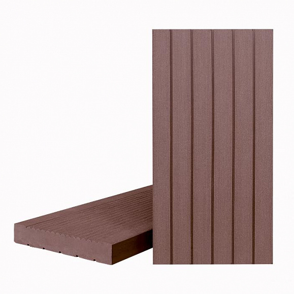 Террасная доска Террапол КЛАССИК полнотелая без паза 3000 или 2000х147х24 мм, цвет Орех Милано фото 1