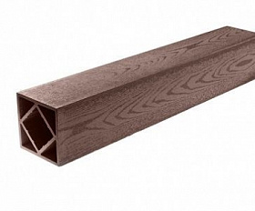 Столб ограждения Экодэк Спирит 120х120 мм, цвет Каштан