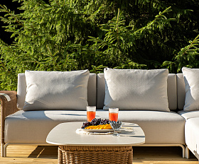 Мальдивы трансформирующаяся лаунж-зона из искусственного ротанга, цвет соломенный