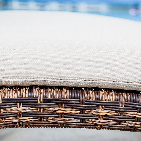 Шезлонг Agata Royal Family из искусственного ротанга с матрасом, цвет коричневый фото 8