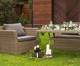 Кресло Капучино 4SIS из искусственного ротанга, цвет соломенный