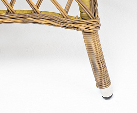 Эспрессо плетеный круглый стол, диаметр 80 см, цвет соломенный