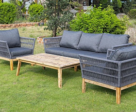 Кресло Мальорка 4SIS из роупа (веревки), цвет темно-серый