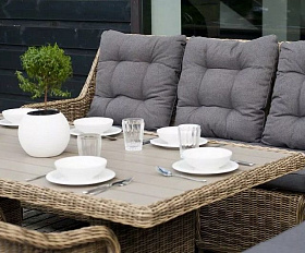 Правый модуль дивана Бергамо 4SIS из искусственного ротанга, цвет соломенный