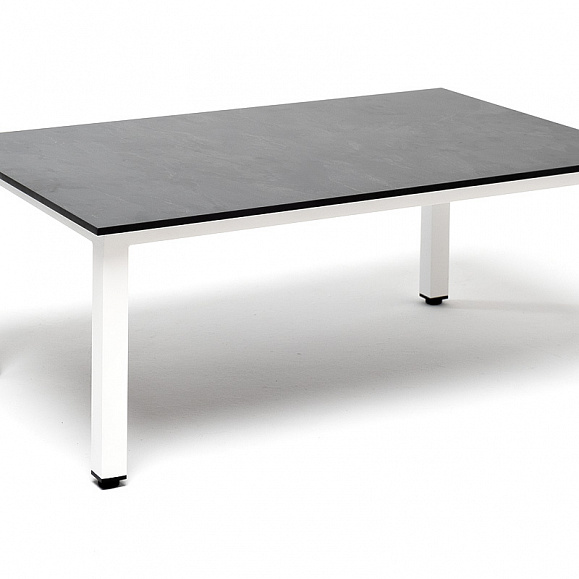 Канны журнальный столик из HPL 90х60, H40, каркас белый, цвет столешницы серый гранит фото 1