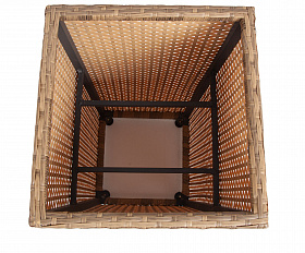 Капучино кашпо для цветов плетеное из искусственного ротанга, цвет соломенный