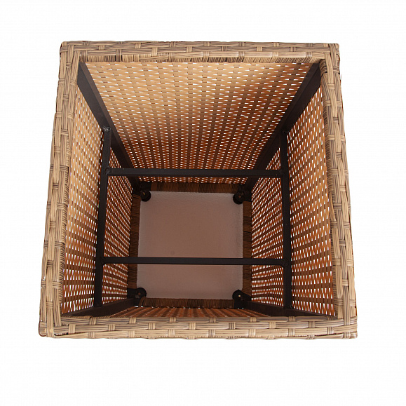 Капучино кашпо для цветов плетеное из искусственного ротанга, цвет соломенный фото 3