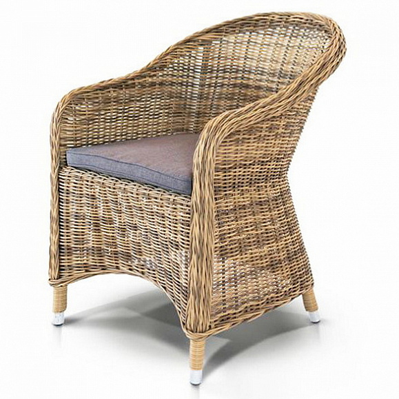 Равенна плетеное кресло из искусственного ротанга, цвет соломенный фото 1