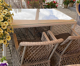 Плетеное кресло Латте 4SIS из искусственного ротанга, цвет бежевый