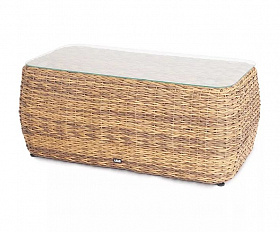 Журнальный столик Кальяри 4SIS из искусственного ротанга (гиацинт), цвет соломенный